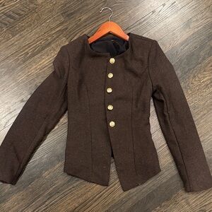 Brown Blazer with Gold Buttons